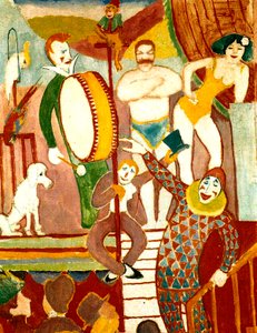 サーカスの芸術家、1911 作： August Macke